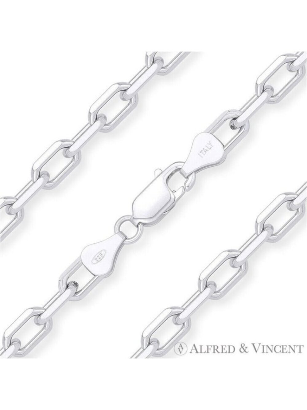 5.5mm D-Cut Anchor Cable Link Chain Necklace in Solid .925 Sterling Silver - 16"